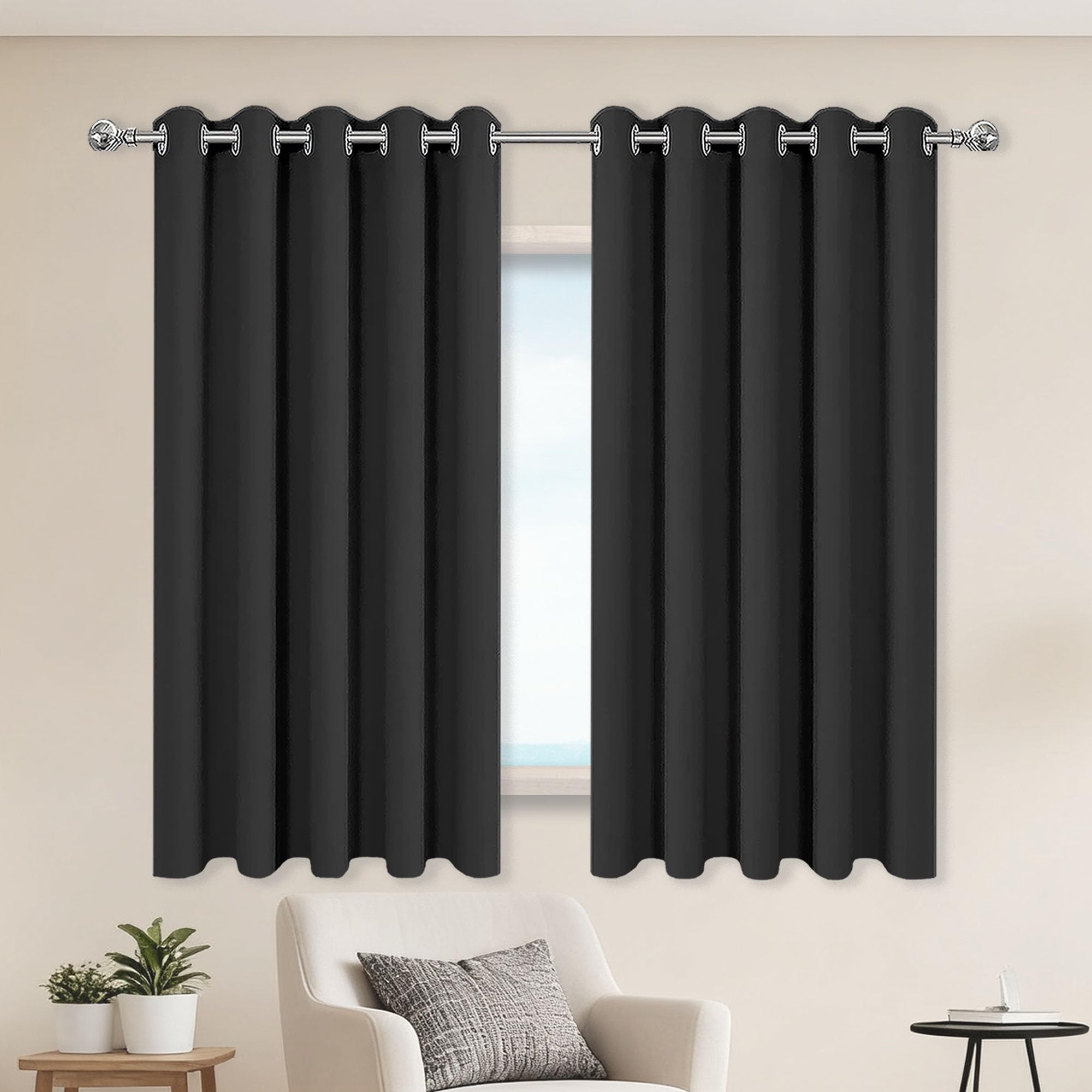 Rideau occultant pour chambre adulte et salon JIAFANG noir 360x300 cm