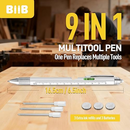 Miniatura 9 de BIIB Regalos navideños para hombres, adolescentes, él, 9 en 1, bolígrafo multiherramienta, regalos de elefante blanco para adultos, regalos de Azul
