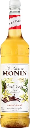 MONIN Premium French Vanilla Syrup 1L for Coffee and Cocktails. Vegan-Friendly, Allergen-Free, 100 Percent Natural Flavours and Colourings