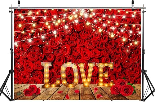 Miniatura 6 de LYCGS Telón de fondo para el día de San Valentín de 7 x 5 pies fondo de fotografía para el día de San Valentín telón de fondo con temática de amor