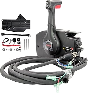 Outboard Engine Remote Control Box for Mercury OEM 881170A15 Right Hand Marine Throttle Control Box Side Mount Boat Remote Control Box with 15FT Cable Trim & Tilt 8 Pin 12 Core