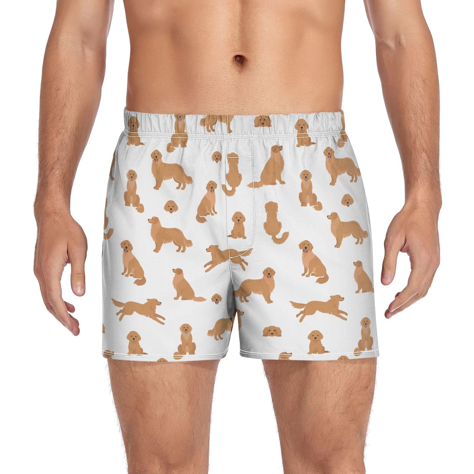 Men's Boxer Shorts Cotton Loose Underwear with Button Fly
