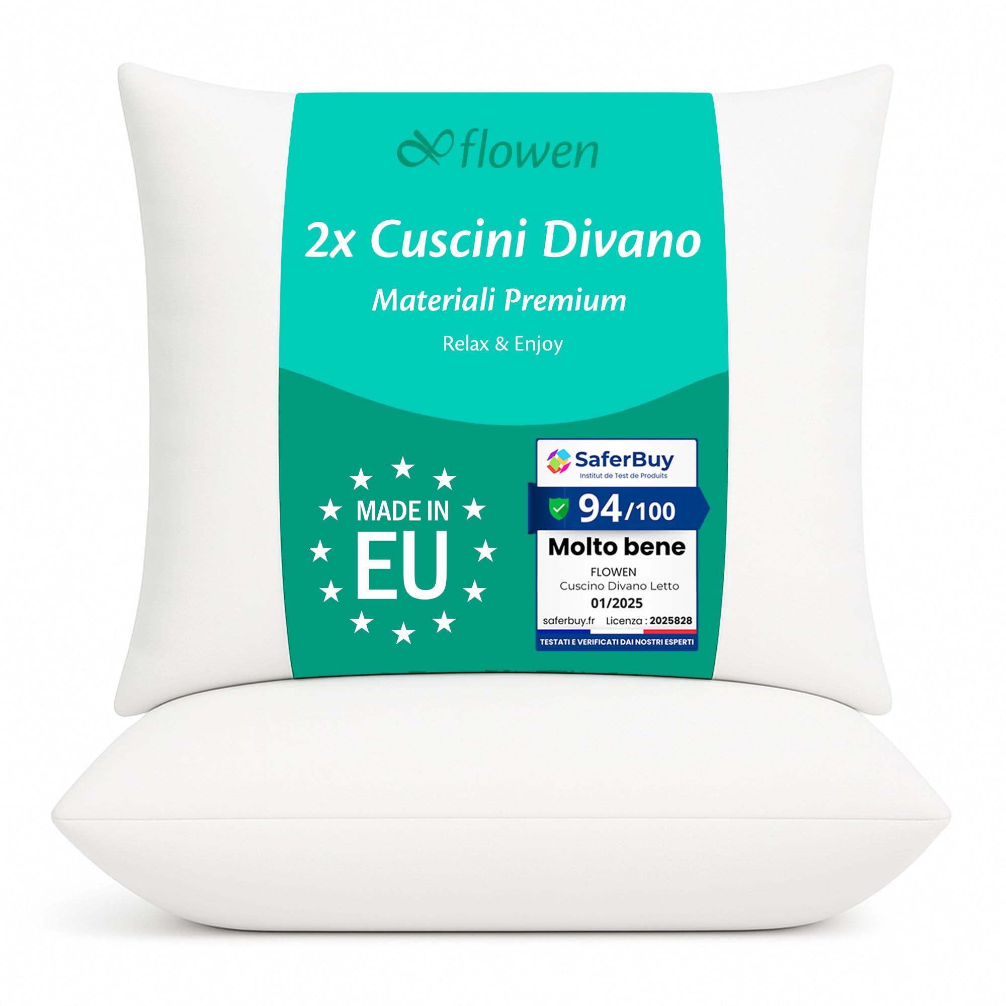 Cuscino 45 Cm X 45 Cm, Cuscino Di Riempimento, Per Divano, Letto, Decorativo Bianco - Foto 9