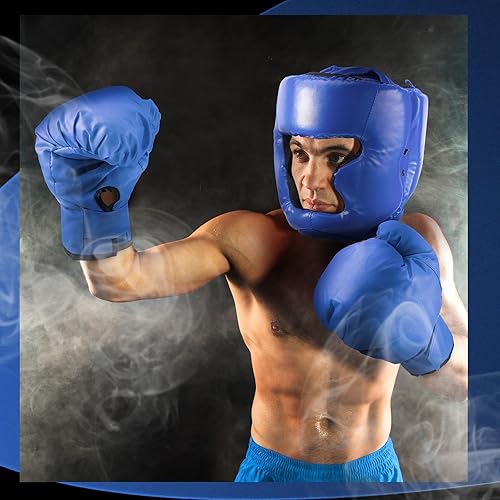Miniatura 7 de Kanayu Juego de boxeo de 14 piezas, incluye 2 pares de guantes de boxeo de 16 onzas, casco de boxeo, vendas de mano, protectores bucales deportivos
