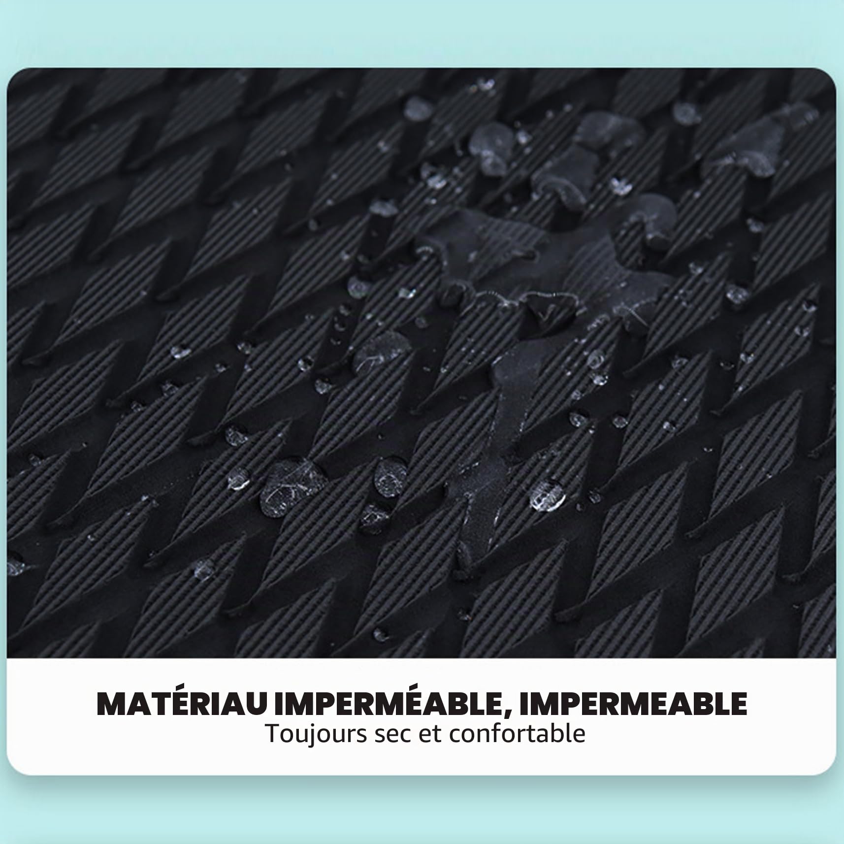 Tampon de Traction de la Planche de Surf, Pad de Traction de Surf EVA de 36x15 Pouces Non glissé, padboard de Surf Noir résistant aux UV, Accessoires de Surf Robustes en Eau