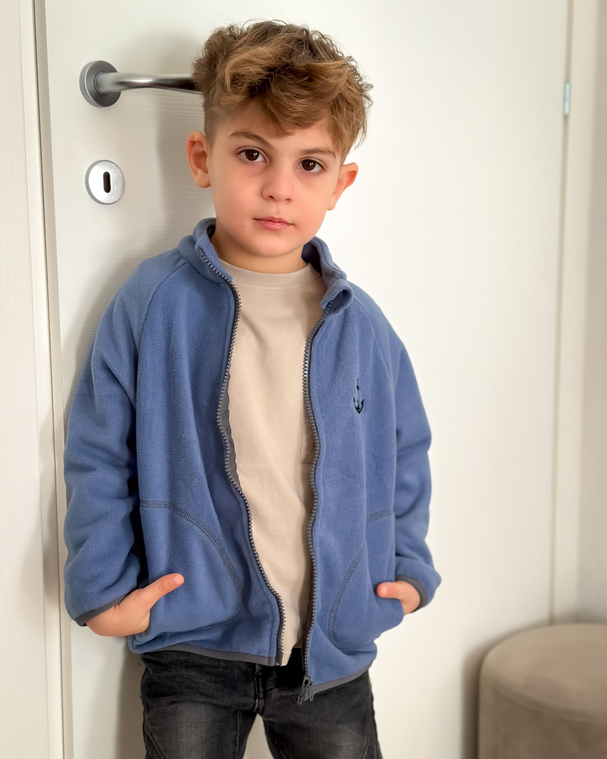 Volunboy Bambino Ragazzi Giacca in Pile, Cerniera Integrale Felpe Foderata Invernale Cappotto Giubbotto con Tasche