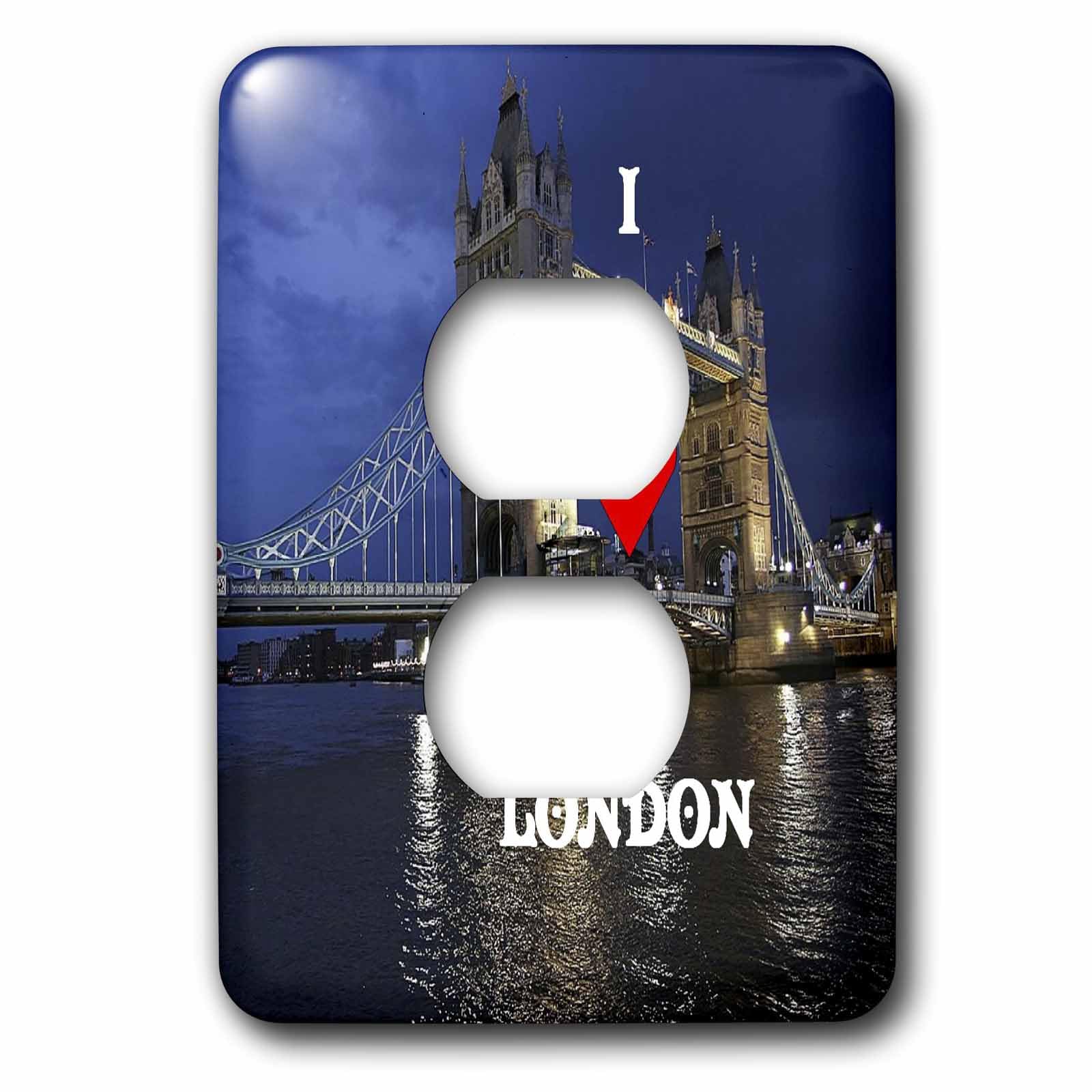I Love London 2 prises de courant 3dRose lsp_56910_6 pour cacher les plaques usées