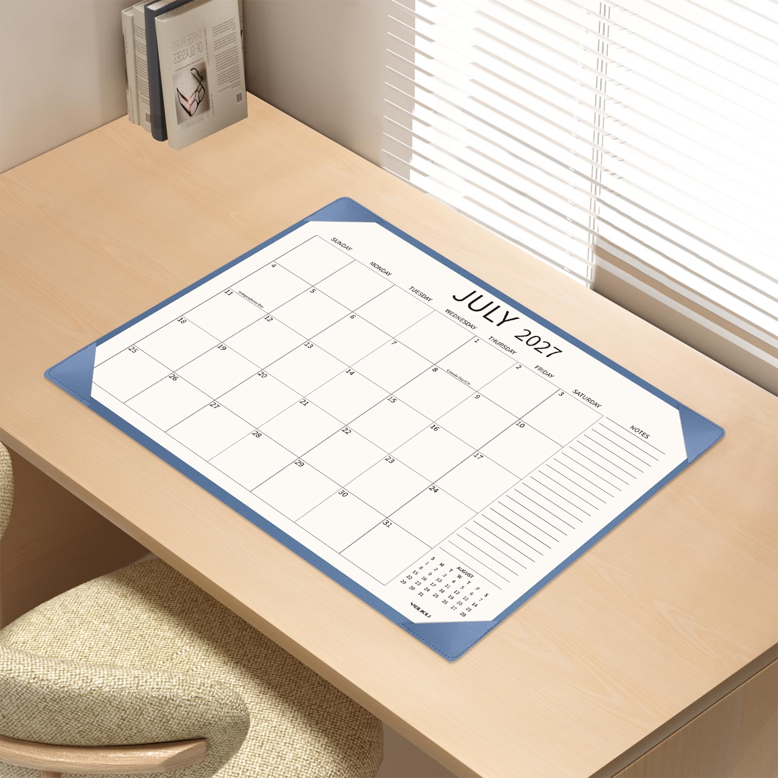 Calendario da scrivania 2025-2026 con tappetino da scrivania, 55,9 x 43,2 cm, grande calendario da scrivania 18 mesi, dal 2025 a giugno 2026, grande planner da scrivania per casa, ufficio e