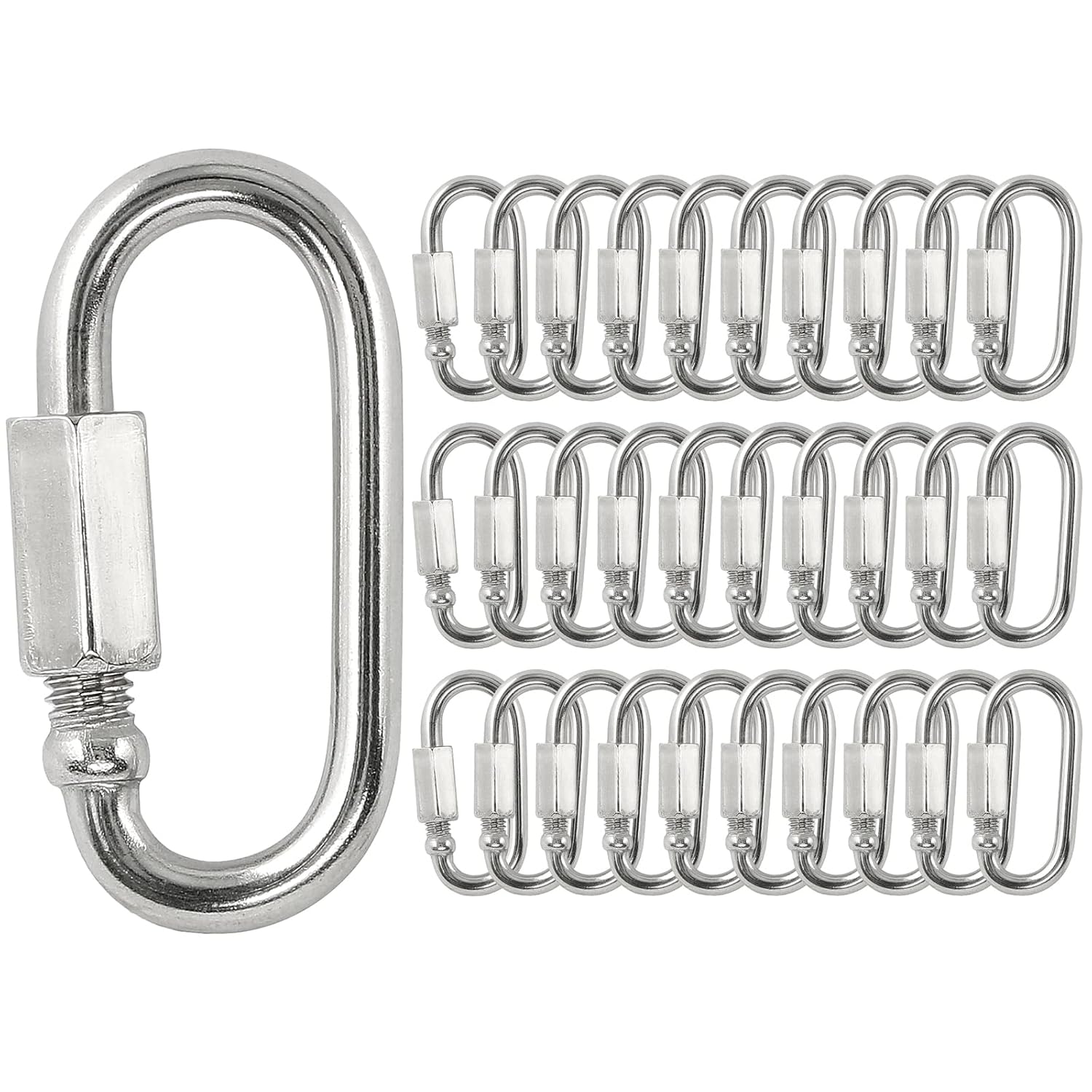 5pcs M12 Quick Link Chain, 1/2 Inch Stainless Steel Quick Links, D Shape Locking Quick Connector - 2500lb Capacity