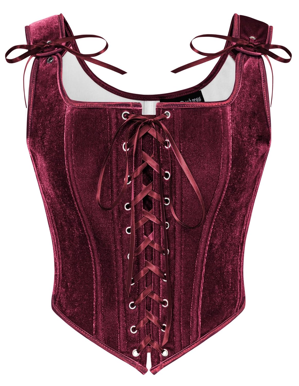 SCARLET DARKNESS Renaissance Corset Tops for Women Pirate Lace Up Overbust Velvet Bustier Bodice