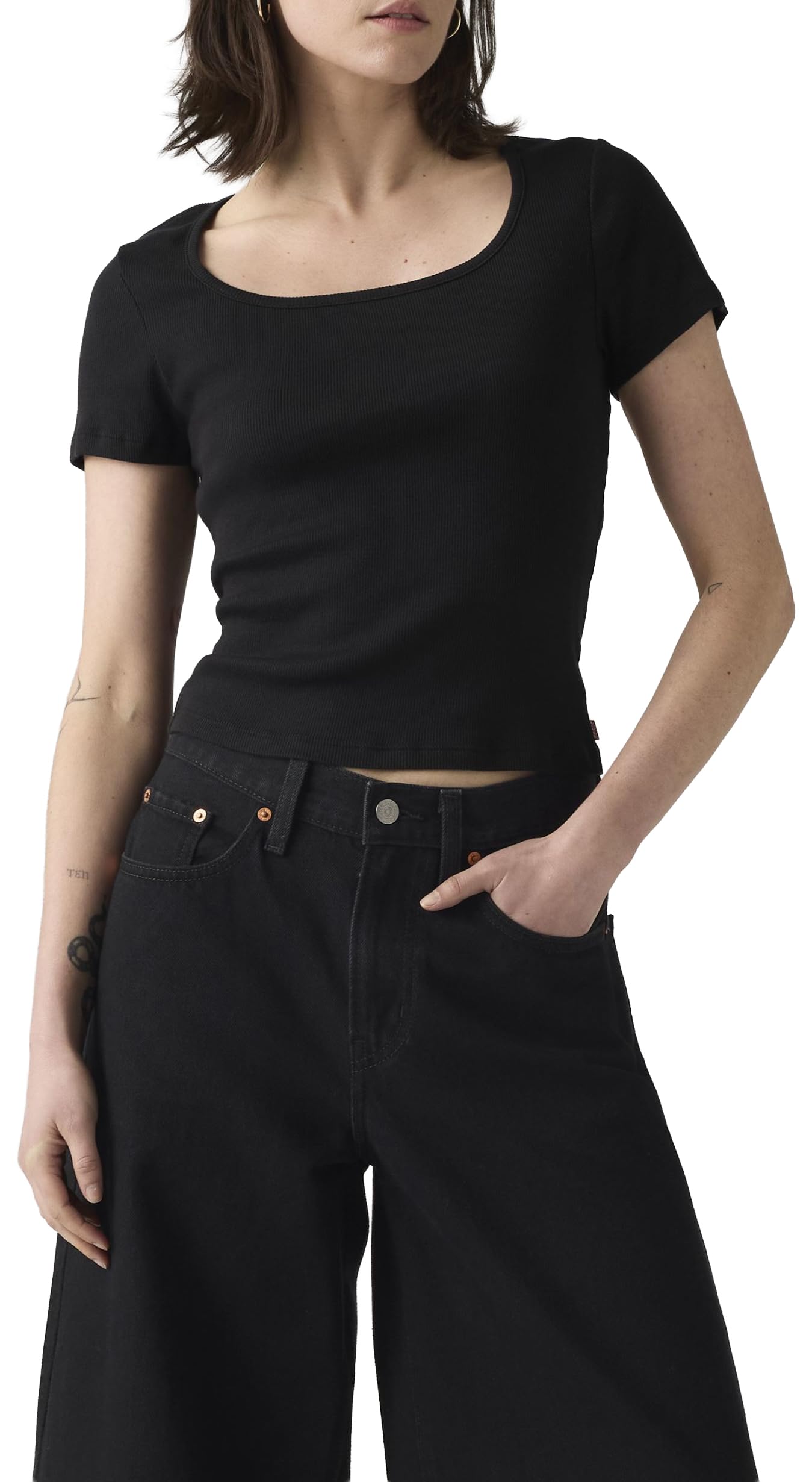 Levi's Essential Sqrd Neck Tee Anthracite Night