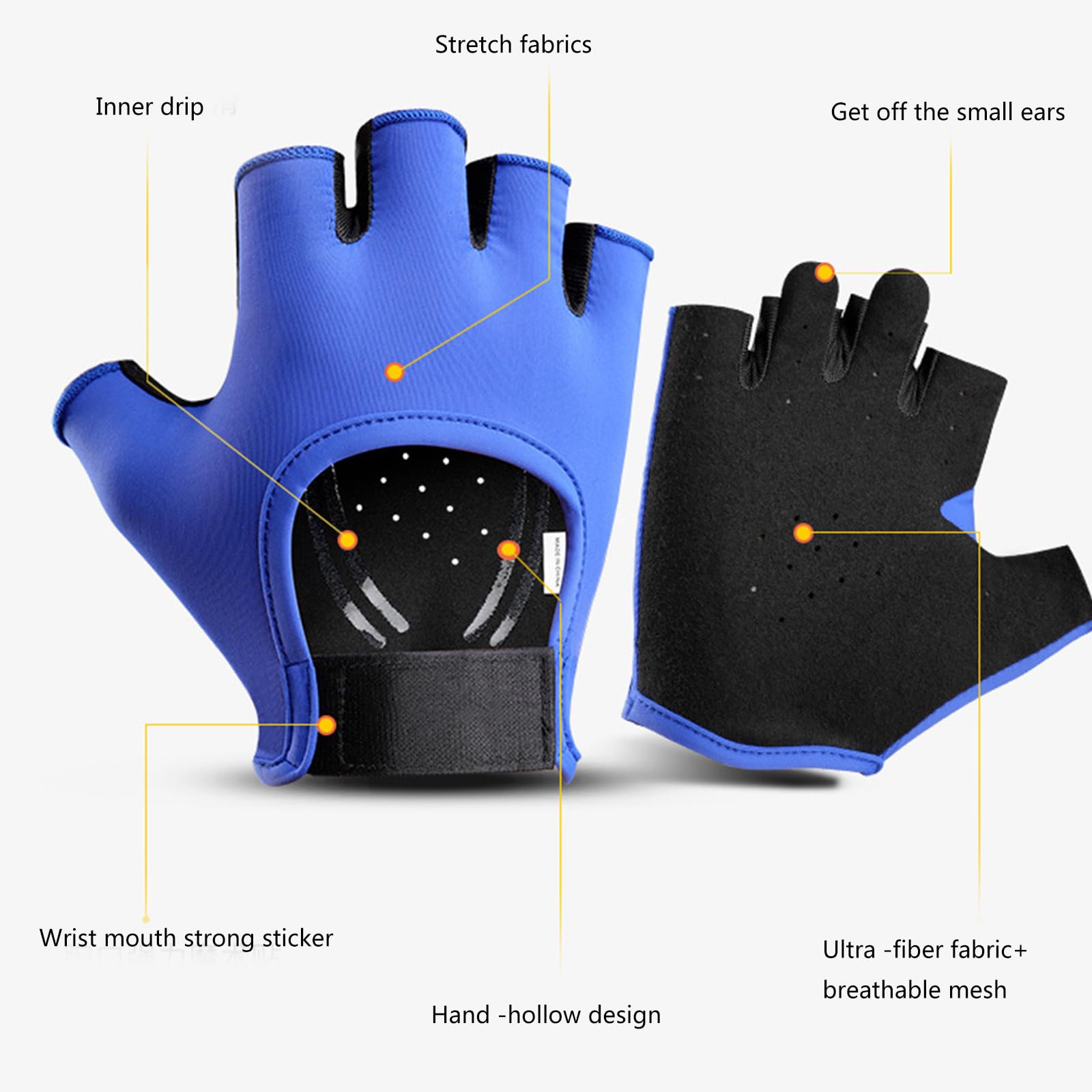 Guanti Ciclismo Deko Mezze Dita – Pelle Sintetica E XpandX – Rossi, Blu, Bianchi – UK