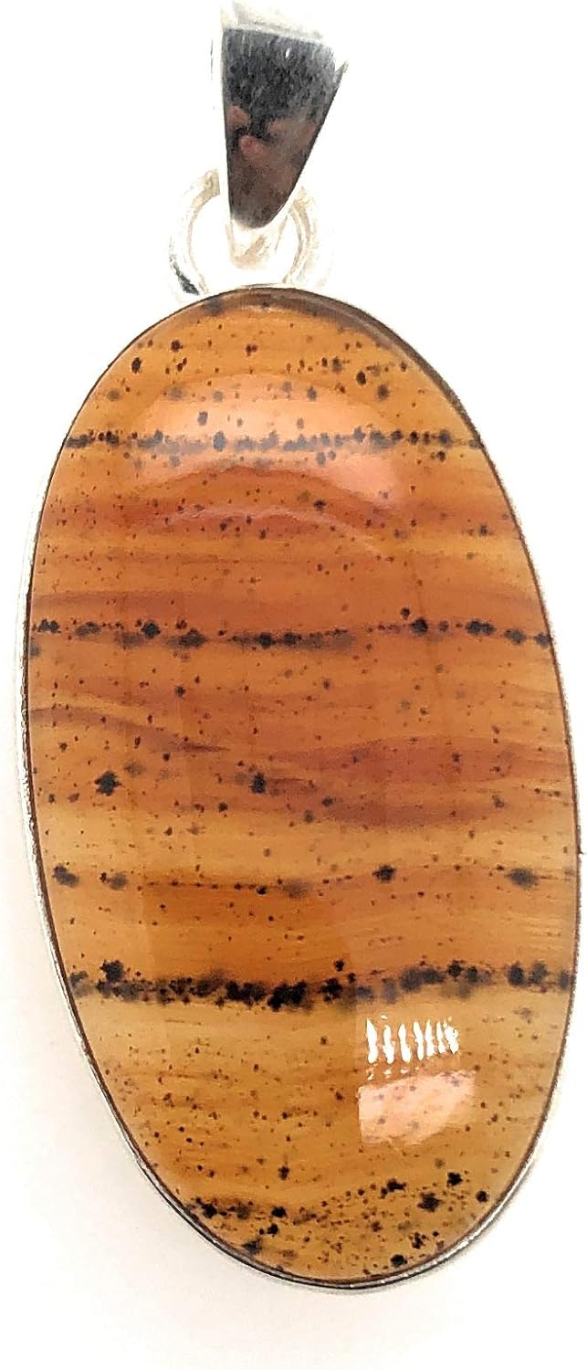 Natural Montana Moss Agate 925 Sterling Silver Sun Rise Senic Pendant 35mm - Image 3