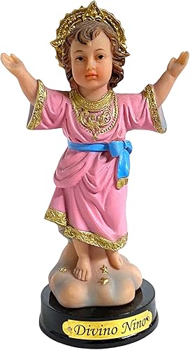 Catholic Gifts Divino Nino Jesus Child - Estatua base de madera (5 pulgadas)