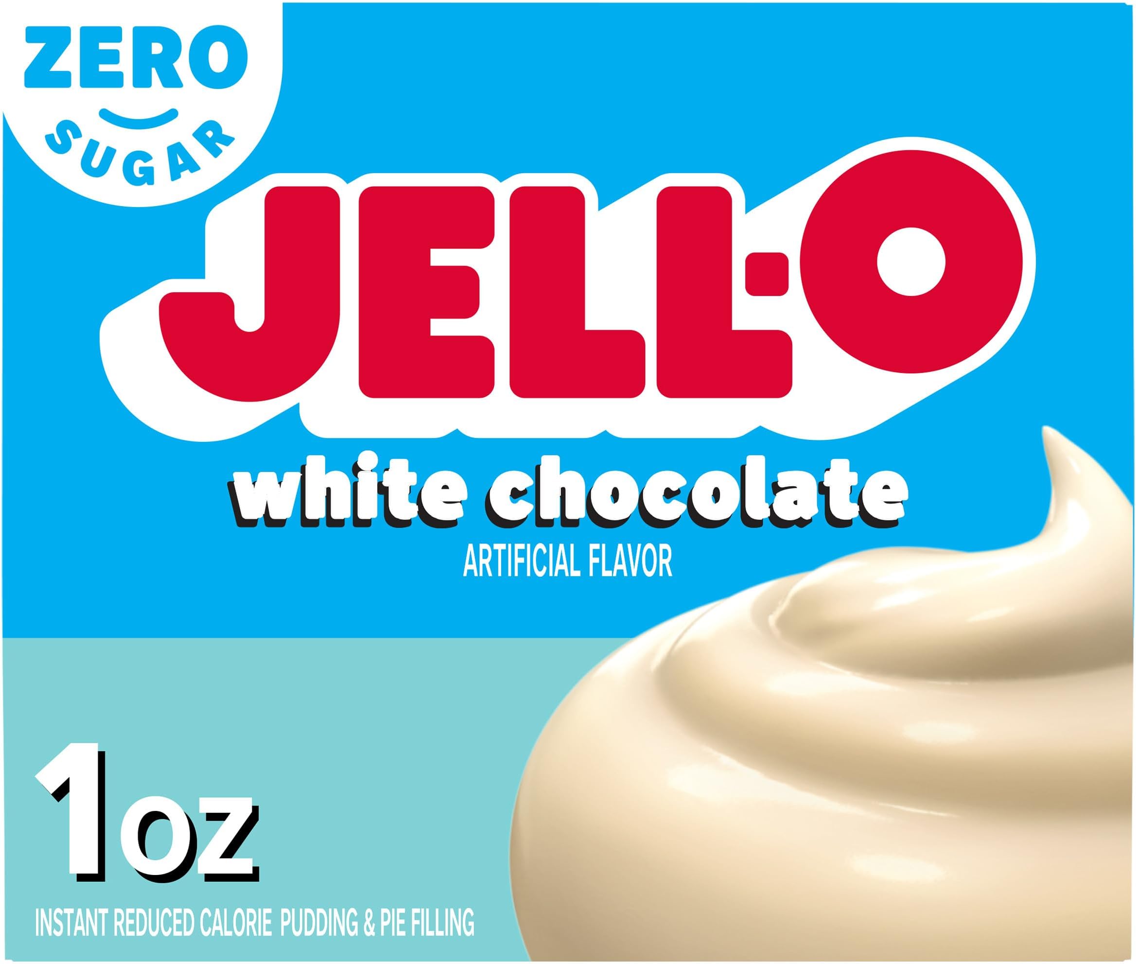 Jell-O White Chocolate Zero Sugar Instant Reduced Calorie Pudding & Pie Filling Mix, 1 oz. Box