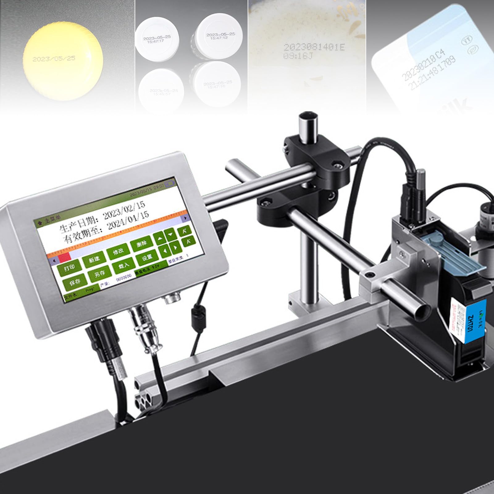 RESKIUOnline Coding Machine, Automatic Inkjet Coding Machine for Production Line, 12.7mm/25.4mm Online Industrial Inkjet Printer, for QR Batch Code Date Number Logo,12.7mm