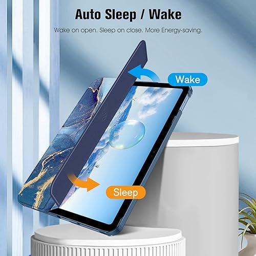 Miniatura 3 de Fintie Funda con portalápices para iPad de 10 generación de 109 pulgadas 2022 carcasa rígida delgada con soporte esmerilado translúcido apagado y