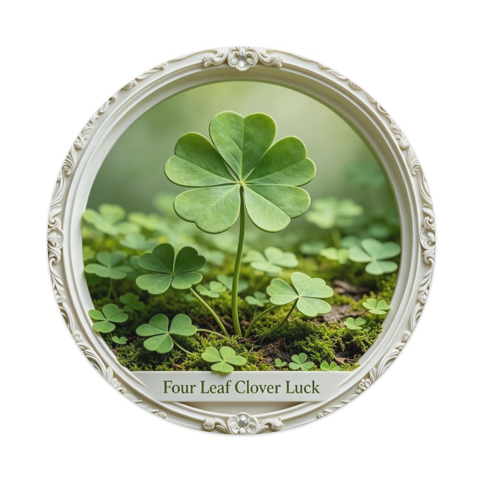 Four Leaf Clover Luck Metal Tin Sign Plaque