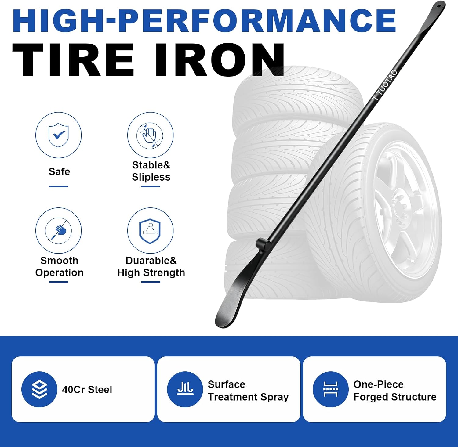 2 PCS 38" 34645 Tire Iron, Tire Bars for Semi Tires Heavy Duty image 4