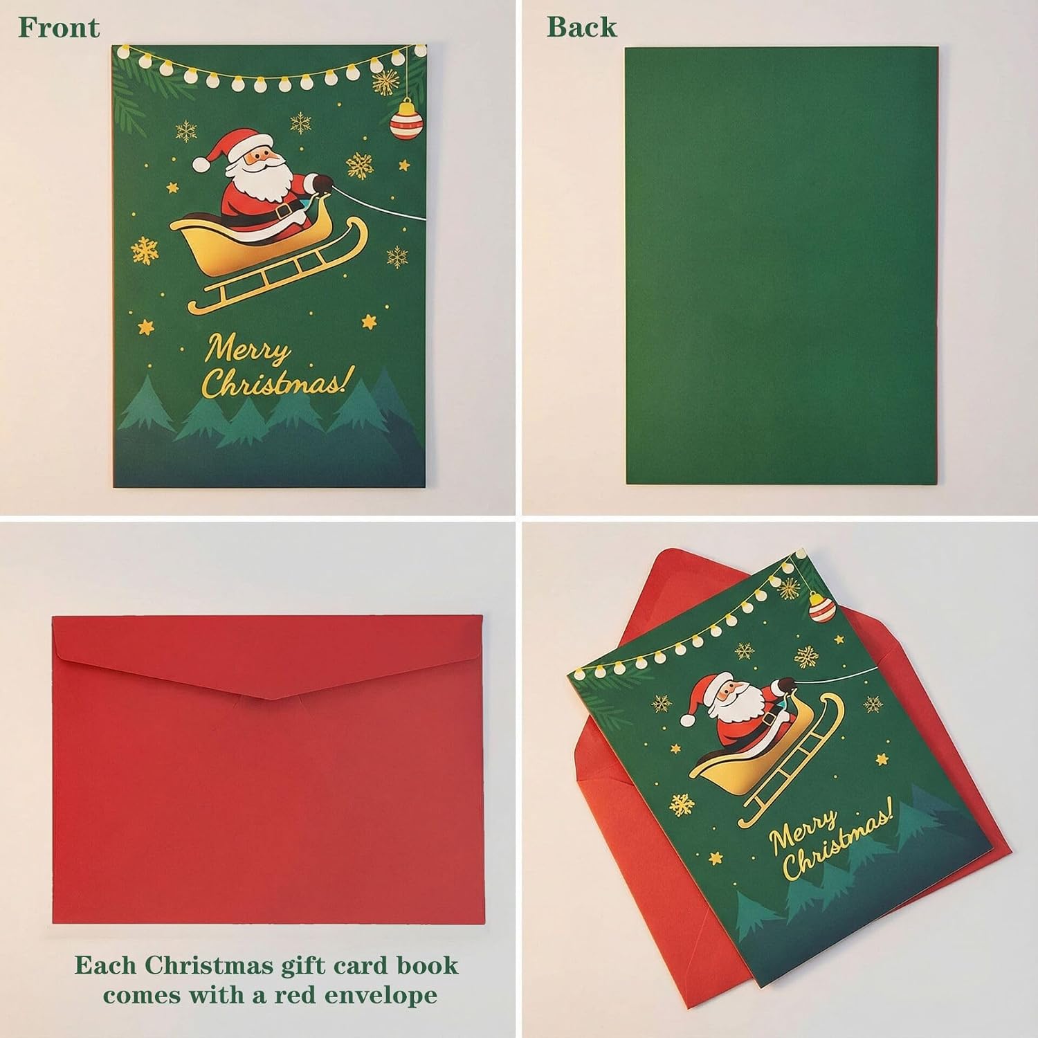 3Pc Christmas Gift Card Book for Adults,Card Gift Book with Envelopes Gifts