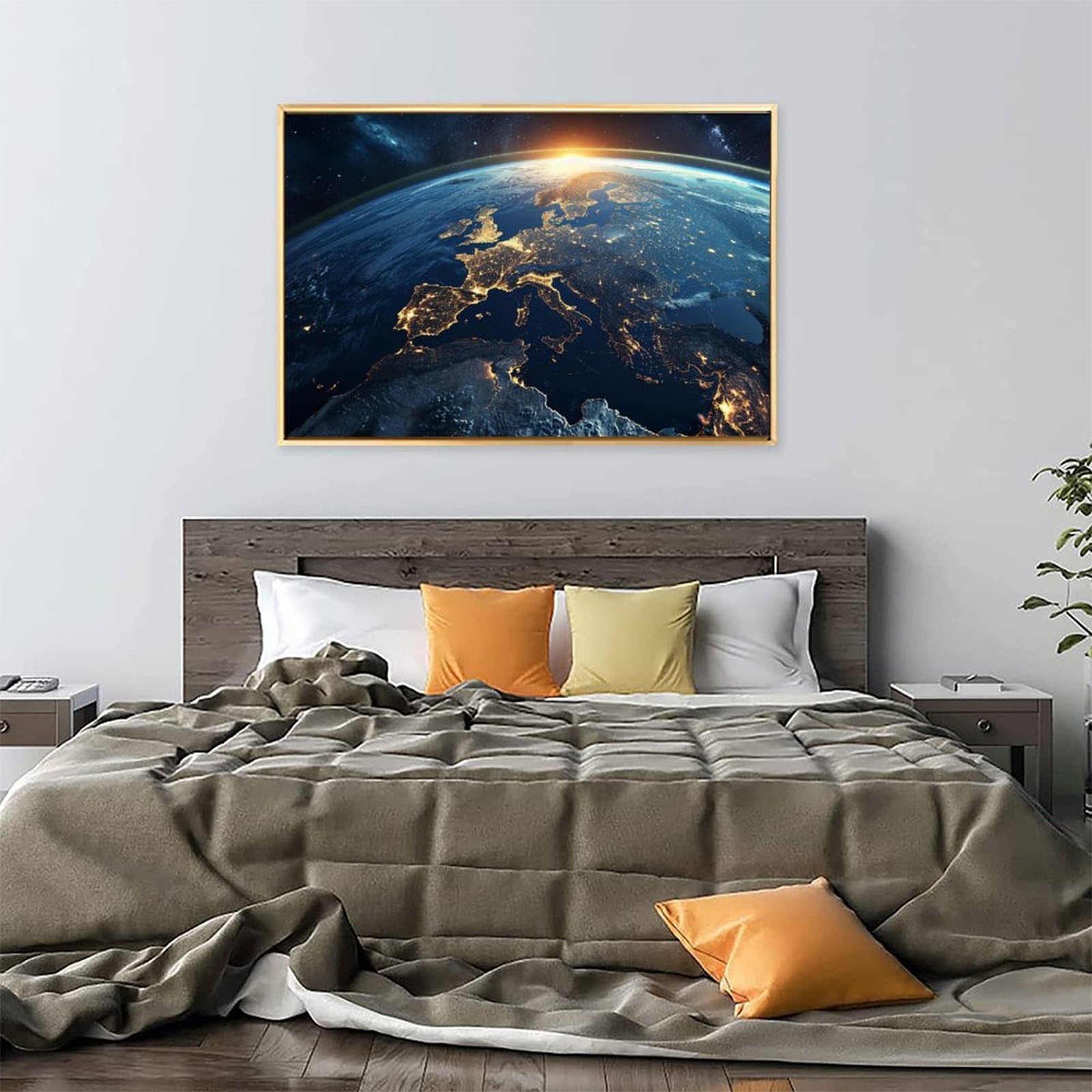 Amazon.co.jp: 絵画 宇宙から見た地球上のヨーロッパインテリア 絵画