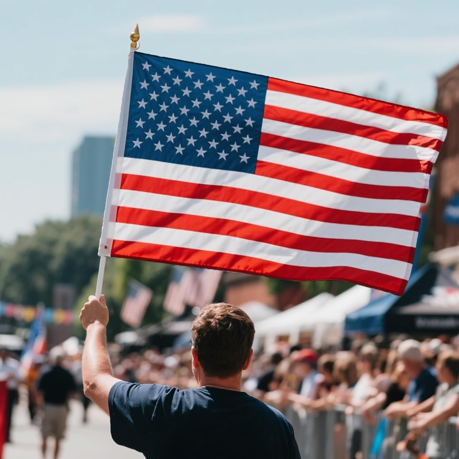 Super Tough American Flag, American Flag 5x8 FT Outdoor TearProof Series,US Flags 5x8 Outdoor High Wind,Non Fading for Outside,AmericaFlag Out-door Heavy Duty,AmericanFlags UV Protected Sewn Embroidered Grommets