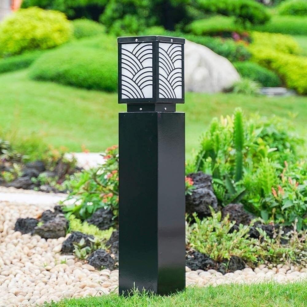 Lampione da esterno a energia solare con telecomando ， Lampada da giardino impermeabile Pannelli solari Lampada da colonna a palo Illuminazione da tavolo per terrazza Patio Vialetto Lampada a colonna