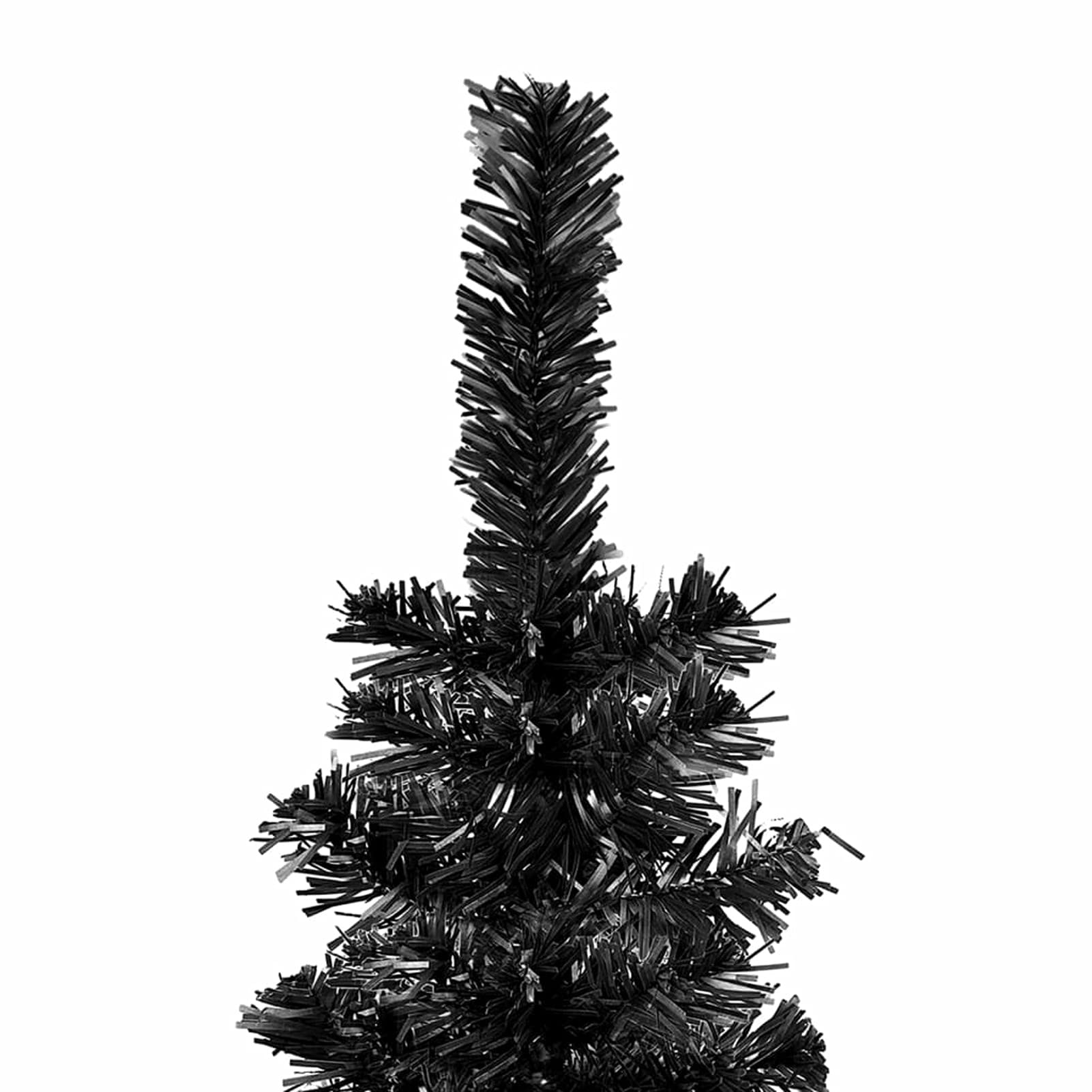 Homgoday Árbol de Navidad fino negro 240 cm, adornos navideños, árbol de Navidad, árbol de Navidad artificial delgado soporte