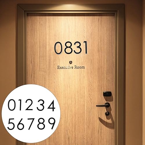 Miniatura 6 de 10 Uds. Número Dirección Número Pegatinas Número Placa Placa de Número de la Puerta Frontal Placa de Nombre Letras Blanco Buzón Número de Puerta