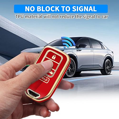 Miniatura 4 de QBUC Funda para llavero Honda con llavero para Honda Accord Civic CR-V CRV Pilot Passport Insight EX EX-L 5 botones