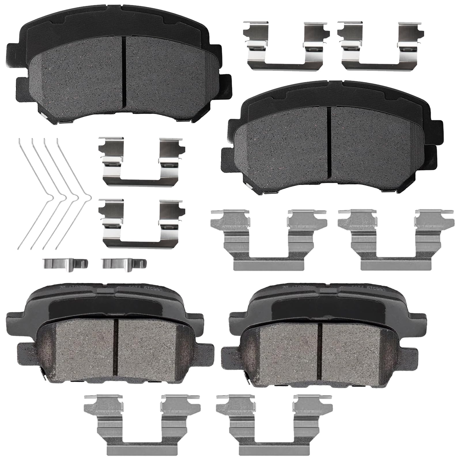 Ceramic Front and Rear Brake Pads Compatible with 2009 2010 2011 2012 Nissan Sentra, 2009 2010 2011 2012 2013 2014 2016 2017 2018 2019 Maxima, 2014 2015 2016 2017 Nissan Juke Disc Brakes