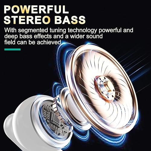 Miniatura 2 de Auriculares inalámbricos con cancelación activa de ruido, sonido estéreo de graves grandes, 4 micrófonos ENC AI llamadas claras con baja latencia