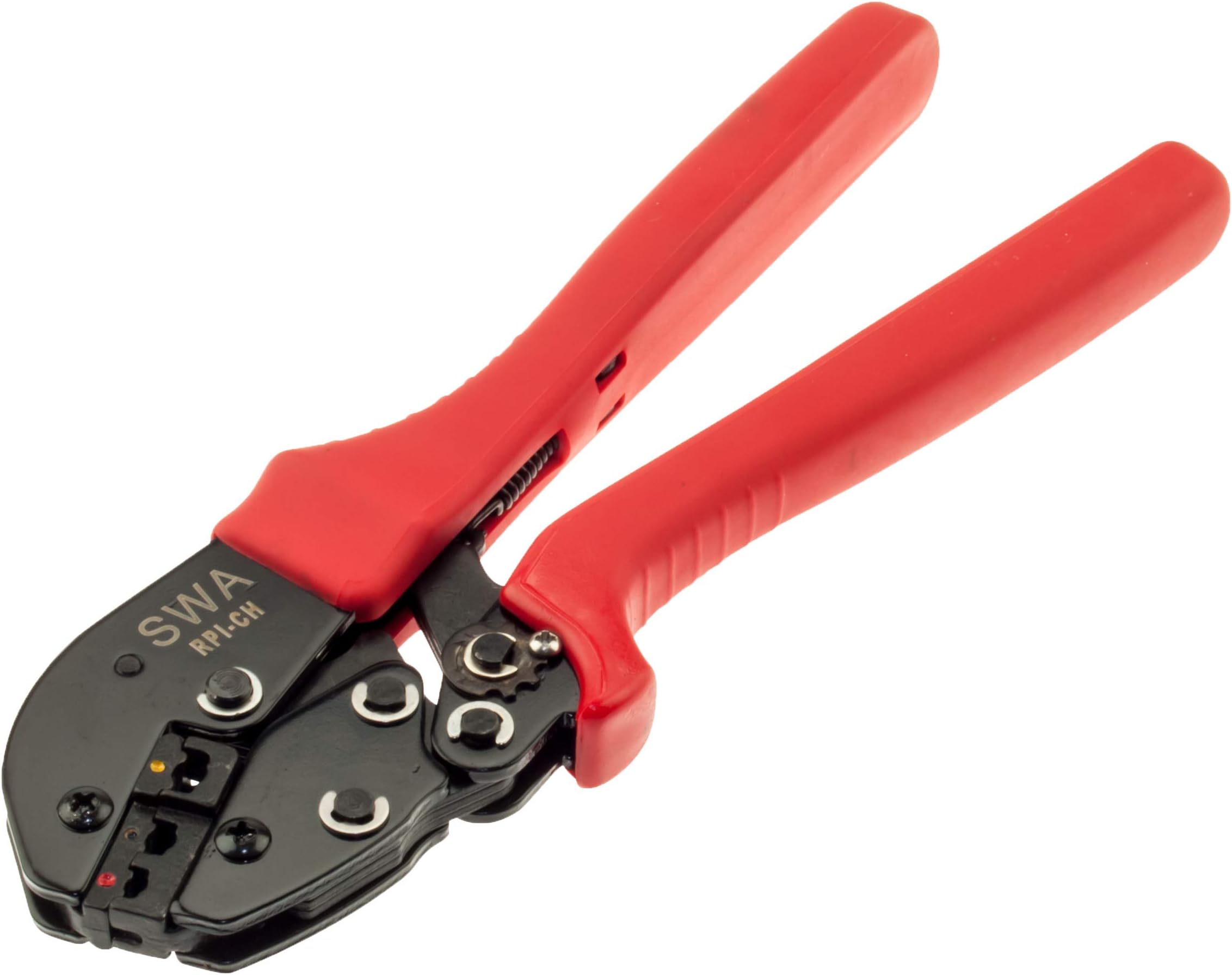 SWARPI-CH Crimping Tool Ratchet Cushion Handle for Pre-Insulated Terminals 0.5 mm-6 mm, Wire Crimp Tool,Orange