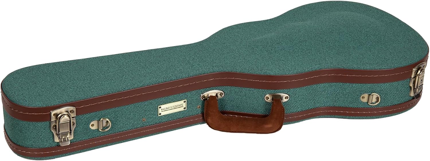 Crossrock Master Series Baritone Ukulele Case for 30'' & 31'' | Malachite Blue Eco Tweed Fabric, Re-Engineered Shell, Backpack Straps & Leather Handle (CRW720BUMB)