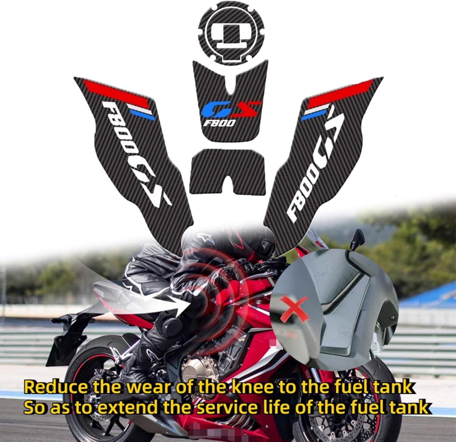 FOR F800GS F 800 GS f800gs 2025 2026 Motorcycle Wear-Resistant Scratch-Resistant Oil Tank Stickers Waterproof Side Pads Gas Tank Protectors (LOGO)