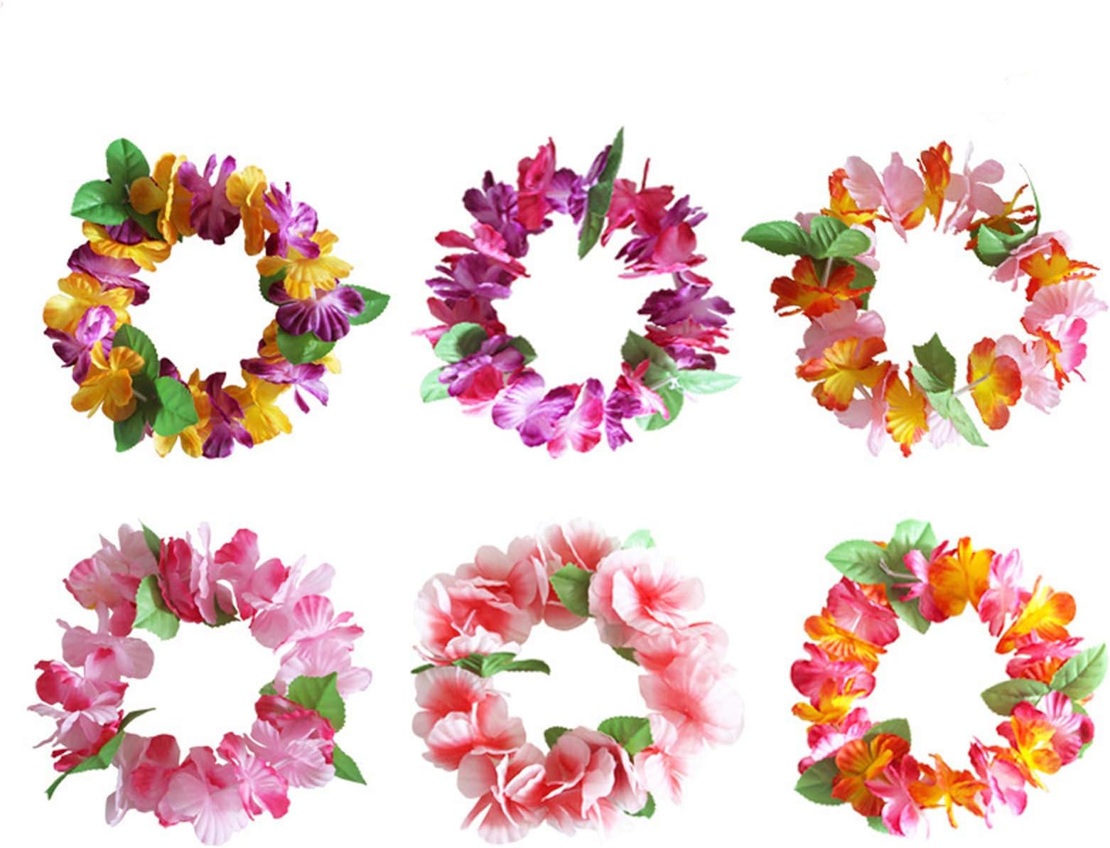 NewSheep 24 PCS Luau Tropical Hawaiian Headband Headpiece Leis for Tiki Mahalo Party Favors Supplies