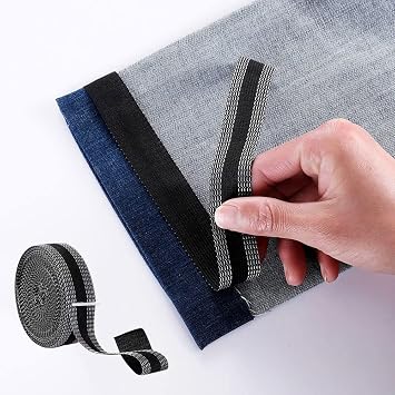 Trousers Edge Modified Strips, Iron-on Pants Edge Shorten Self-Adhesive Pants Mouth Paste Hem Fabric Tape for Suit Pants Jeans Trousers, DIY Sewing Accessories5M Length