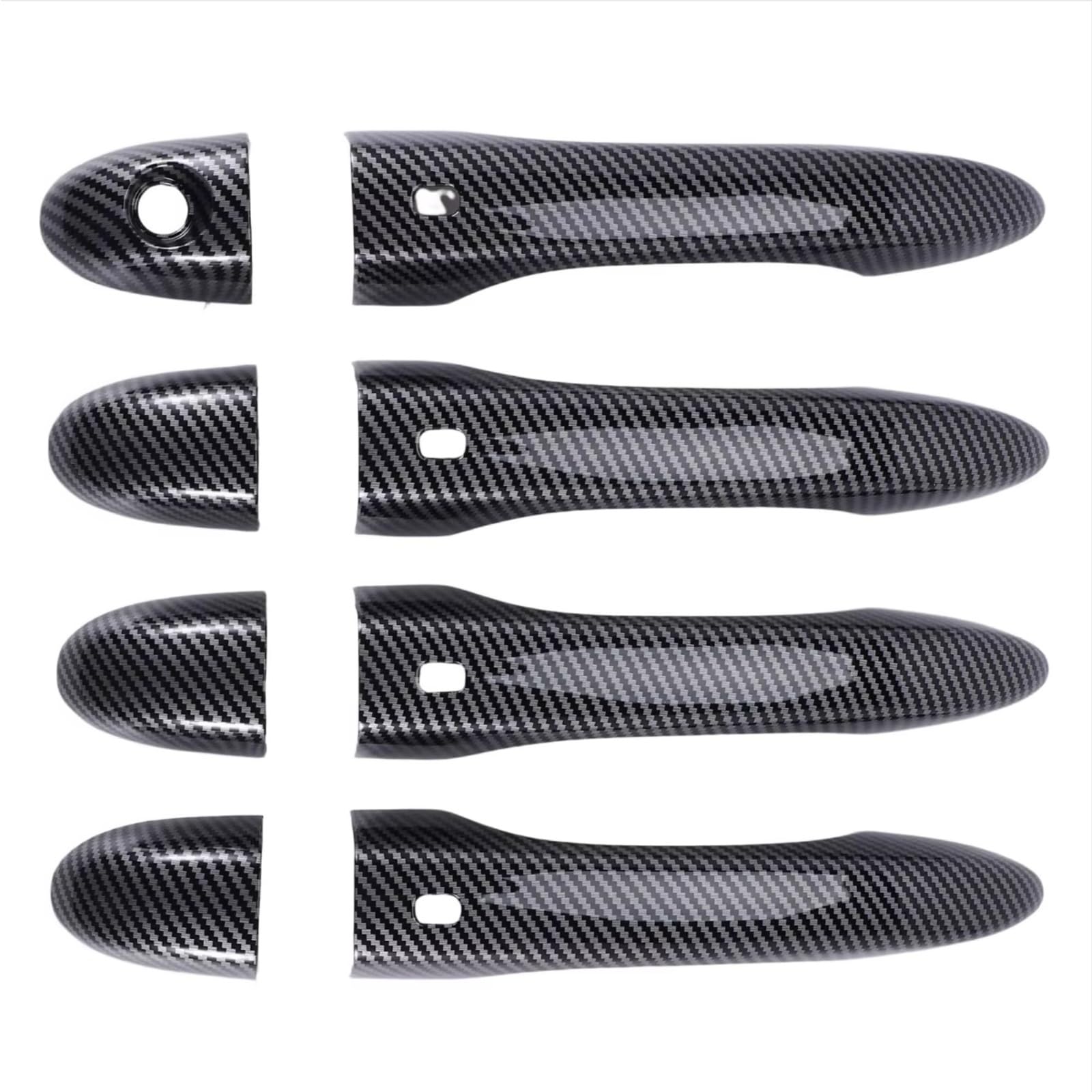 DSPOLIMV Outer Door Handle Cap Compatible with Maserati for Quattroporte 4pcs Carbon Fiber Outer Door Handle Cover Trim Decoration Accessories Replacement