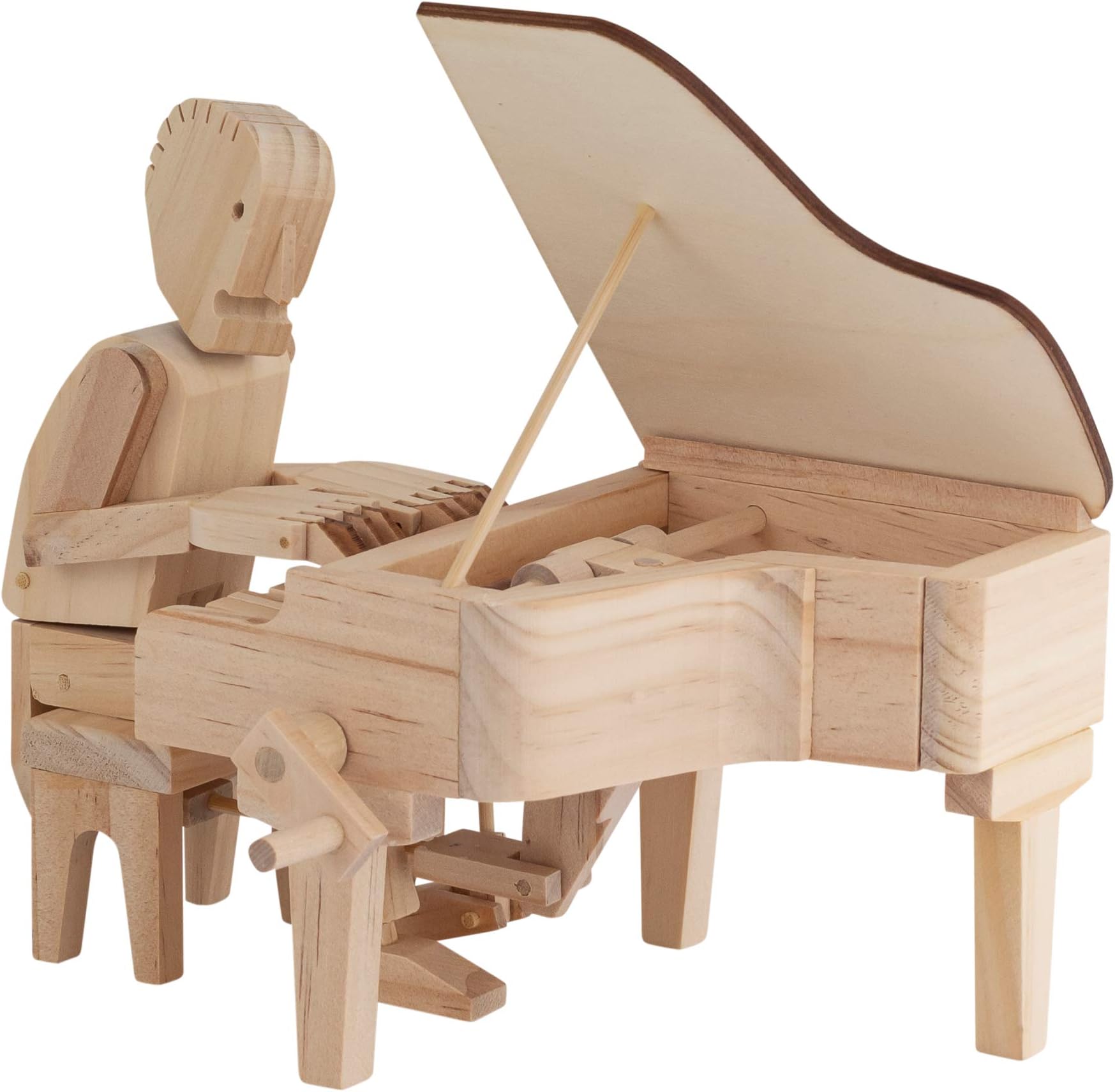 TIMBERKITSAutomata Musician Pianist Mechanical Wooden Puzzle-Model Construction Kit, Wood