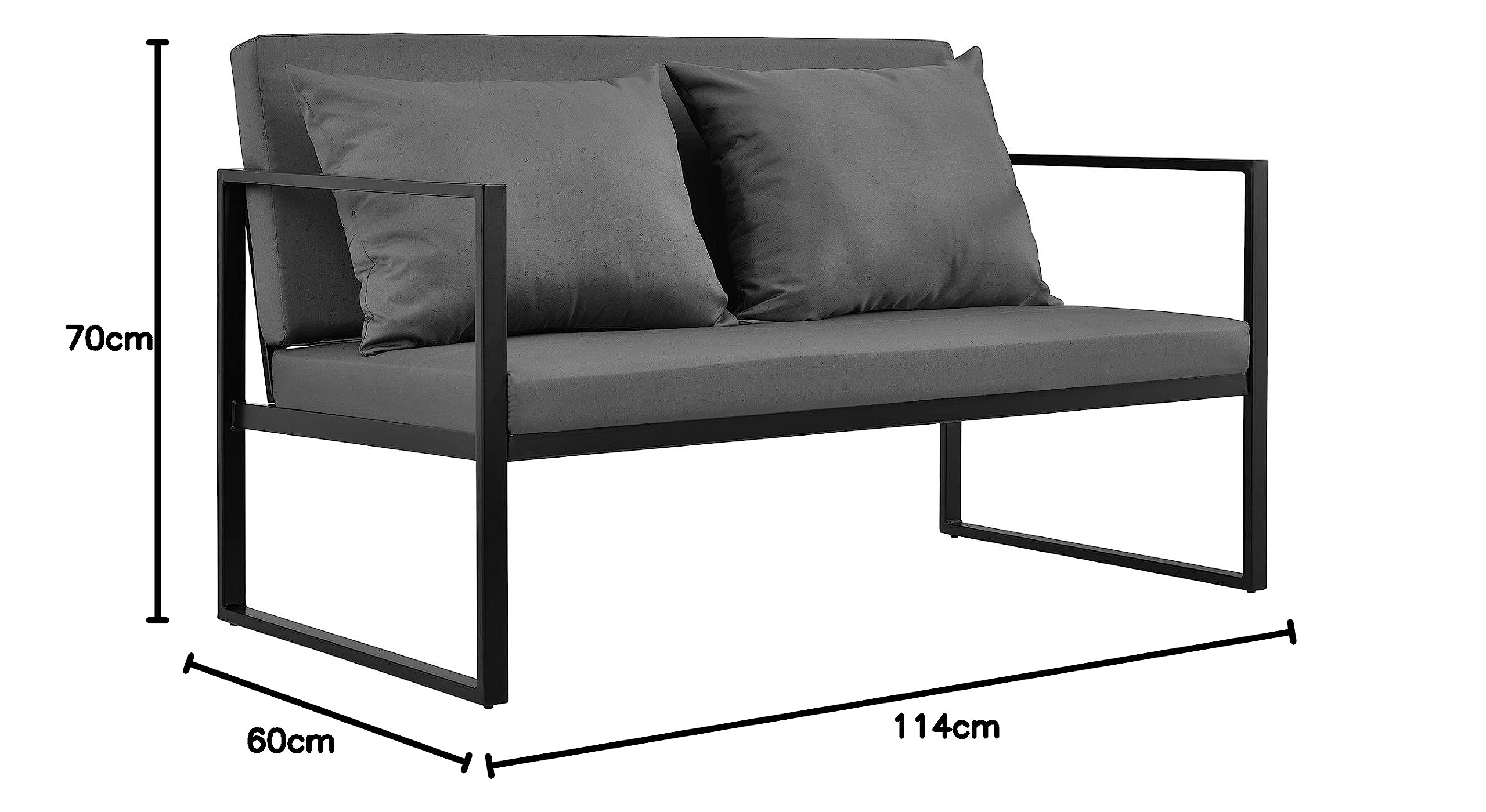 Tavolino Da Esterno Con Piano In Vetro - Design Moderno 100x50x35 Cm, Telaio Metallo Bianco, Per Giardino E Terrazza - Foto 3