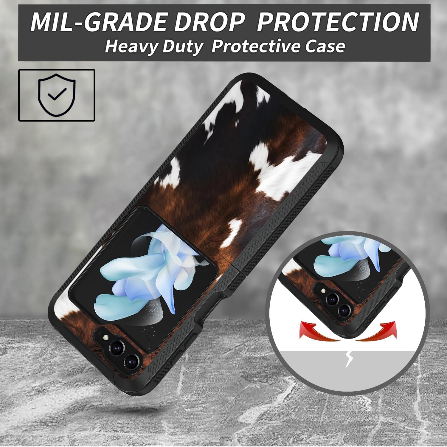 Amazon.com: ZXHSBROK for Samsung Galaxy Z Flip 5 Case, Heavy Duty