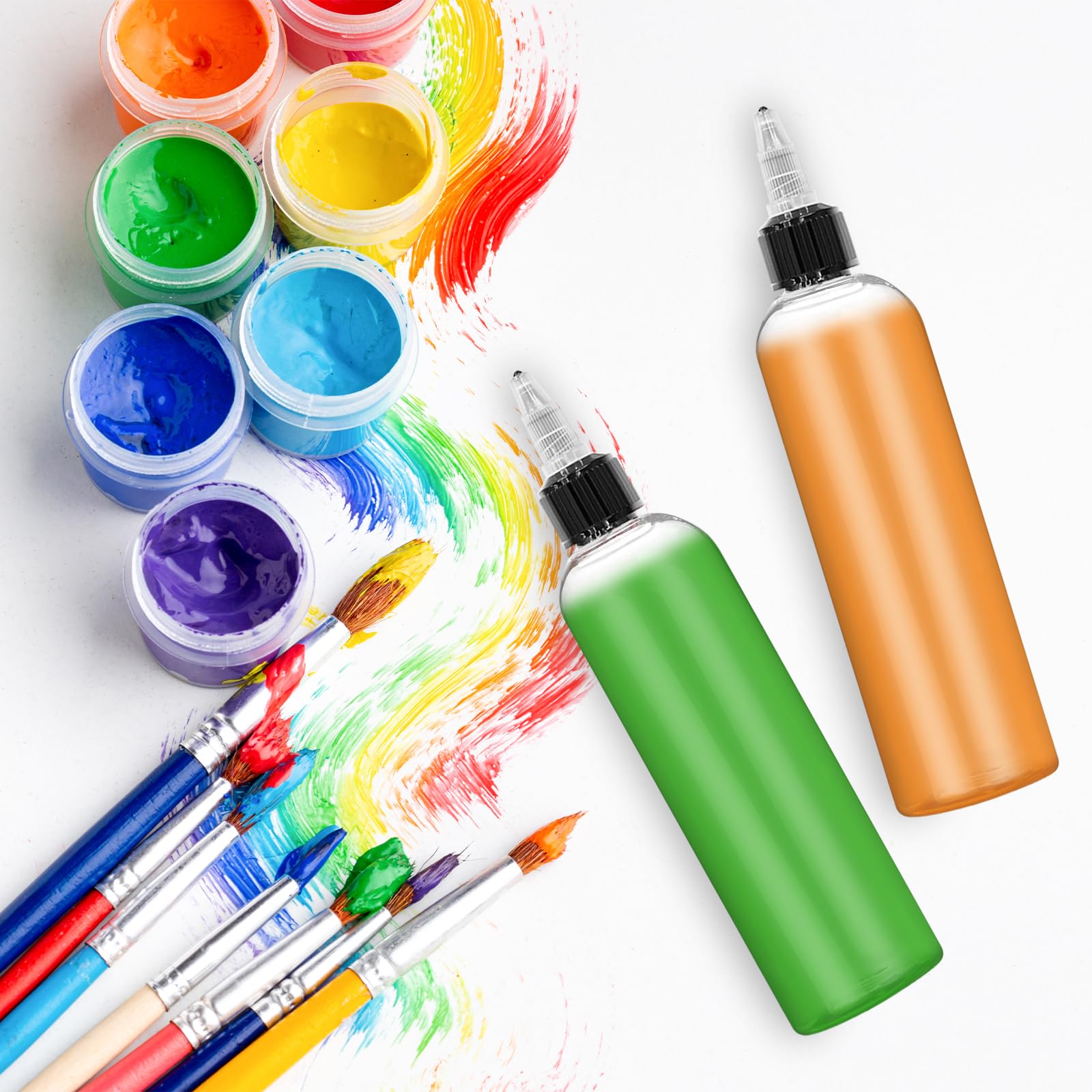 Boston - 100 bottiglie vuote da spremere in plastica da 113,4 g, con tappo a vite da 20/410 mm, per oli essenziali, applicatori per capelli, liquidi, dispenser di condimenti