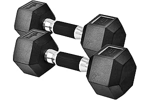 Yes4All Rubber Grip Encased Hex Dumbbells: Premium Anti-Slip Cast Iron Hand Weights...