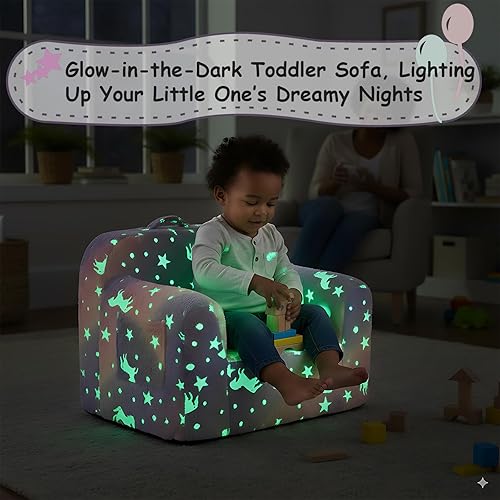 Miniatura 44 de Tiita Silla para niños, cómodo sofá plegable para niños, sofá ligero para niños con asa de transporte y bolsillos laterales, reposabrazos de espuma