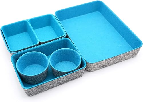 Miniatura 3 de Organizadores de cajones, bandejas de fieltro, contenedores de almacenamiento de escritorio, contenedores pequeños, caja organizadora redonda para