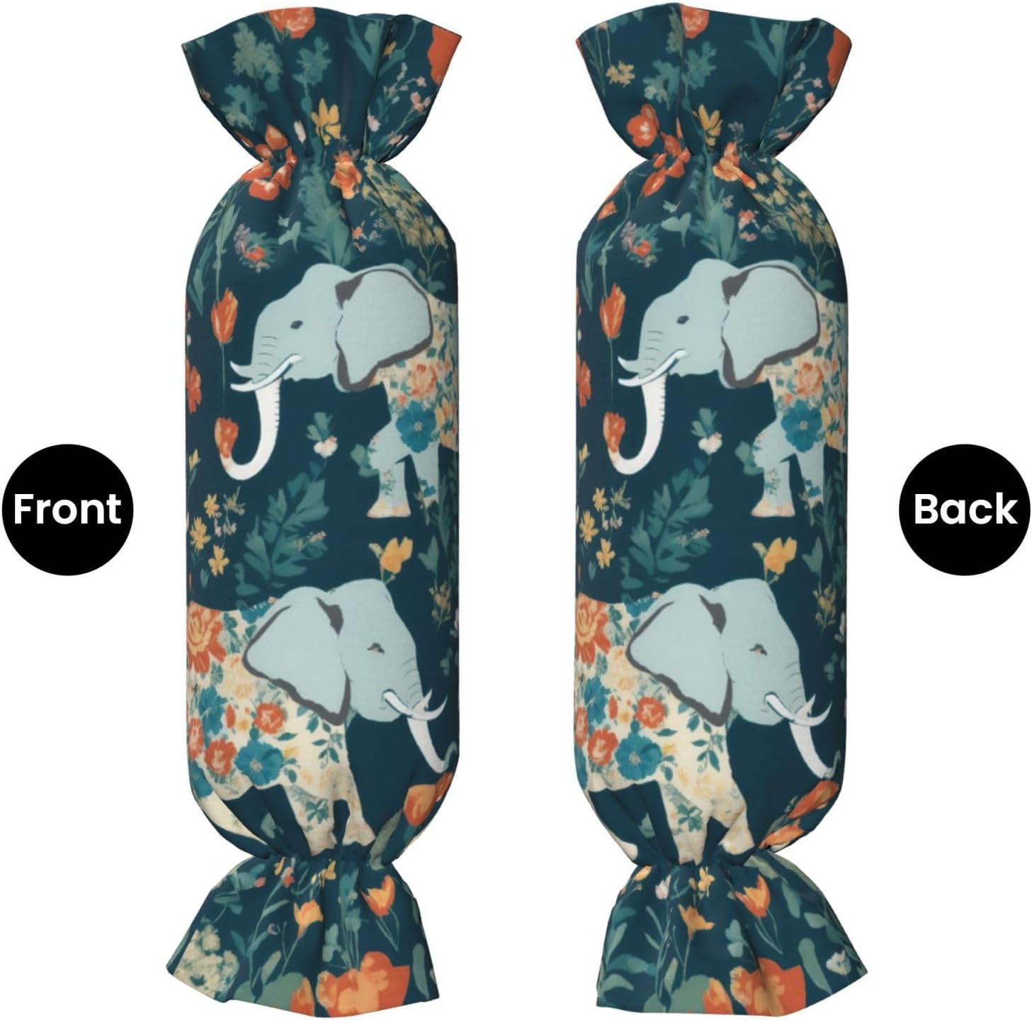 Gorgeous Meadows Pattern with Floral Elephant in Print Candy Cylindrical Comfortable Pillow Throw Pillows Home Decor Easy Maintenance
