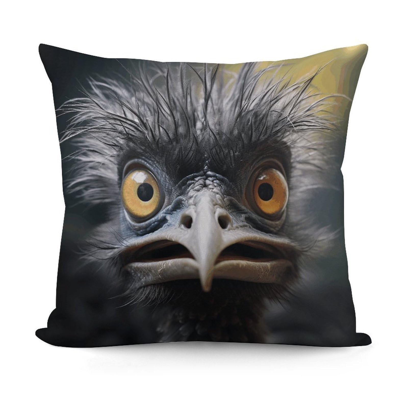 VstaDank Emu Pillow Covers Soft Plush Decorative Square Pillow Cover Modern Breathable Pillowcases Pillowcase with Invisible Zipper 18x18 Inches for Sofa Living Room