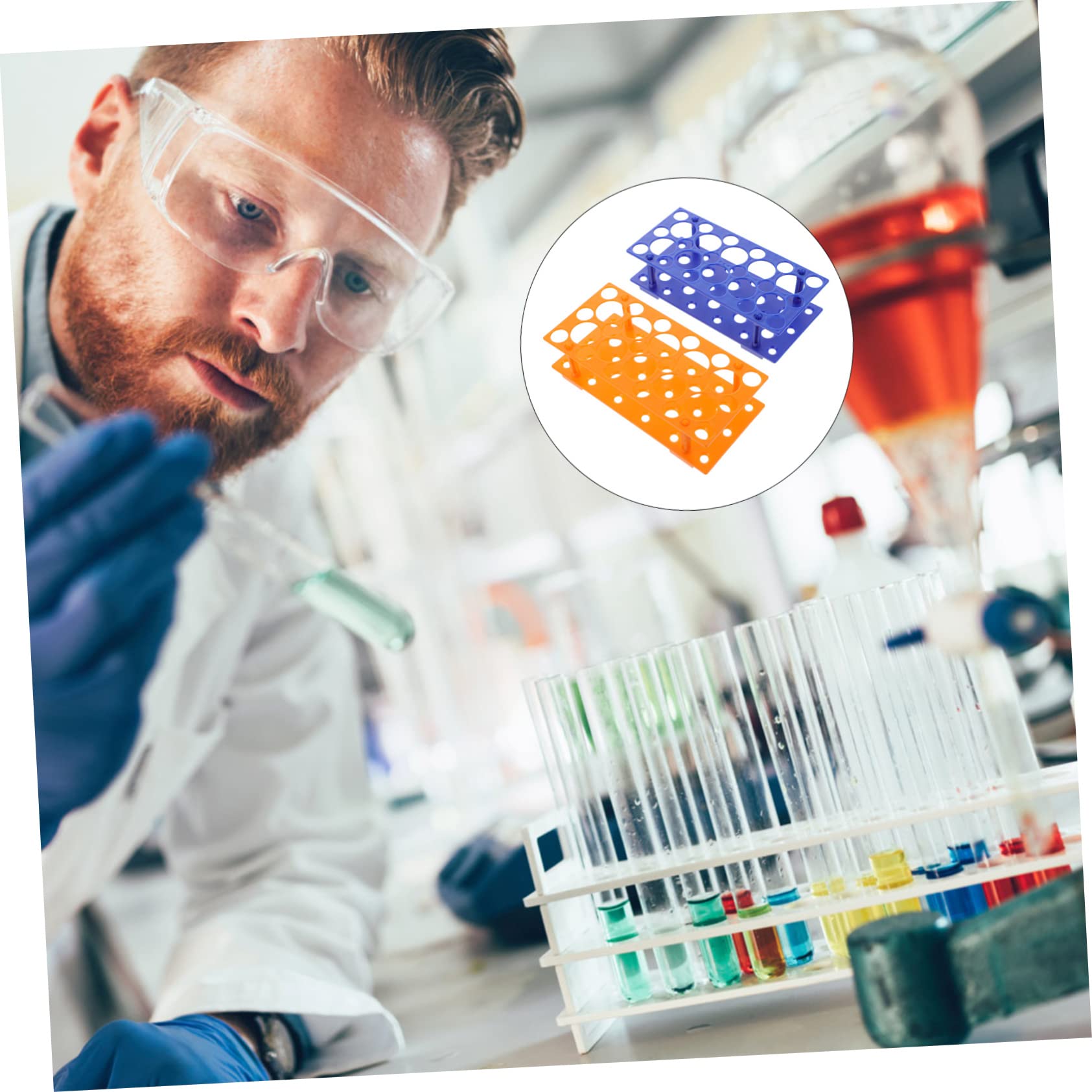 OUNONA 2pcs Rack Test Tube Storage Rack Laboratory Equipment Test Tube Bracket Test Tube Stand Test Tube Racks Research Test Tube Rack Holder Plastic