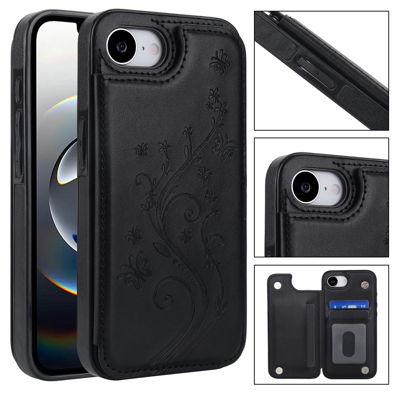 Wallet Case For IPhone 16E 2025 Leather Flip Real Cover & Glass Screen Protector | UK - View #12