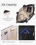 Narwey Travel Duffle Bag for Men Women, Weekender Sports Gym Tote Bags for Women, Personal Item Travel Bag Airplane, Overnight Hospital Shoulder Bag, Carry on Luggage with Trolley Sleeve (Black)